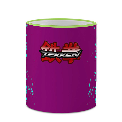 Кружка цветная Tekken краски неон / 3D-Светло-зеленый кант – фото 2