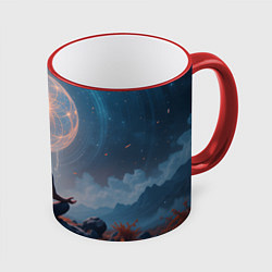 Кружка 3D Ночная медитация, цвет: 3D-красный кант