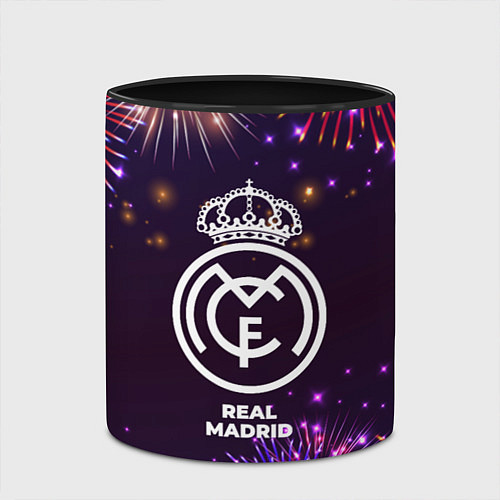 Кружка цветная Праздничный Real Madrid / 3D-Белый + черный – фото 2