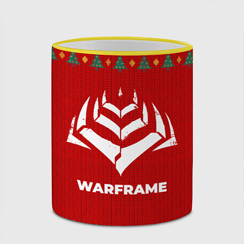 Кружка цветная Warframe new year / 3D-Желтый кант – фото 2