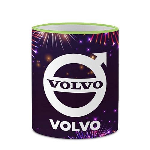 Кружка цветная Праздничный Volvo / 3D-Светло-зеленый кант – фото 2