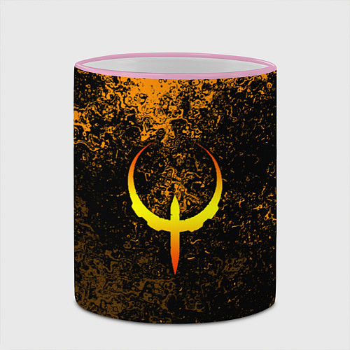 Кружка цветная Quake краски брызги оранжевый / 3D-Розовый кант – фото 2