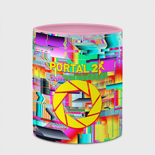 Кружка цветная Portal 2 краски / 3D-Белый + розовый – фото 2