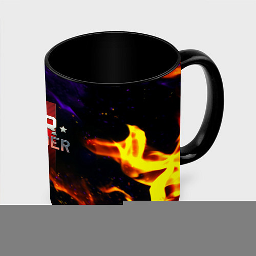 Кружка цветная Warthunder neon flame / 3D-Белый + черный – фото 1