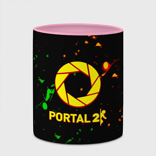 Кружка цветная Portal кислотные краски / 3D-Белый + розовый – фото 2