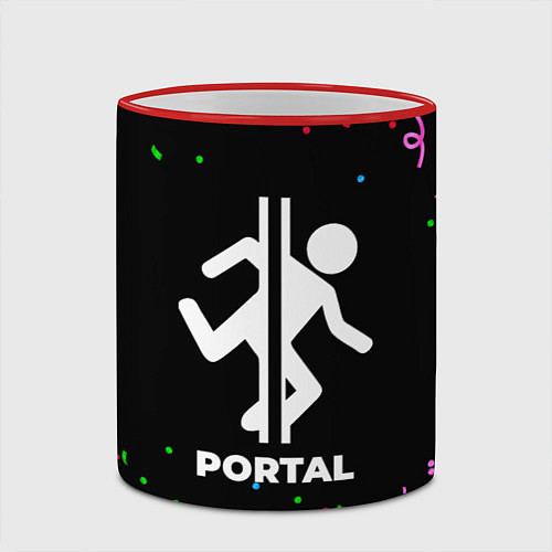 Кружка цветная Portal конфети / 3D-Красный кант – фото 2