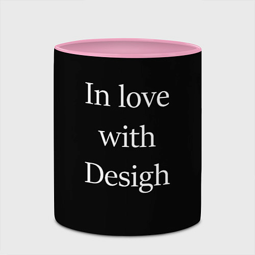 Кружка цветная In love with Design / 3D-Белый + розовый – фото 2