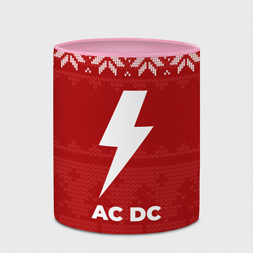 Кружка цветная Новогодний AC DC / 3D-Белый + розовый – фото 2