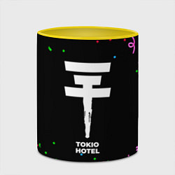 Кружка 3D Tokio Hotel конфети, цвет: 3D-белый + желтый — фото 2