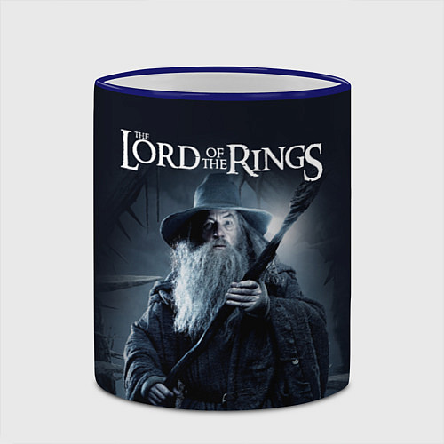 Кружка цветная Властелин колец - Гендальф маг / 3D-Синий кант – фото 2