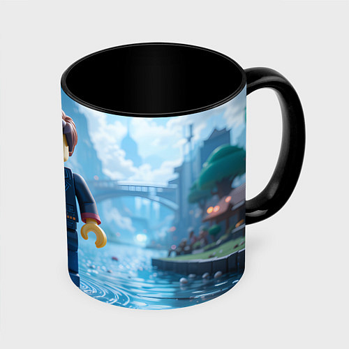 Кружка цветная Роблокс человек дождя / 3D-Белый + черный – фото 1