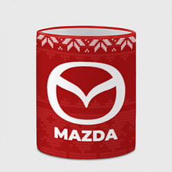 Кружка 3D Новогодний Mazda, цвет: 3D-красный кант — фото 2
