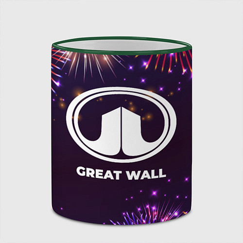 Кружка цветная Праздничный Great Wall / 3D-Зеленый кант – фото 2