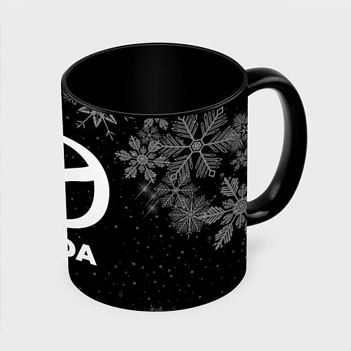 Кружка цветная Снежный Mazda / 3D-Белый + черный – фото 1