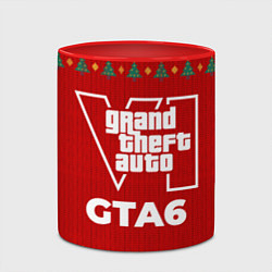 Кружка 3D GTA6 new year, цвет: 3D-белый + красный — фото 2