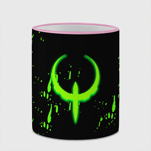 Кружка цветная Quake брызги кислотных красок / 3D-Розовый кант – фото 2