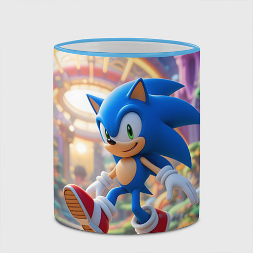 Кружка цветная Sonic фантастический мир / 3D-Небесно-голубой кант – фото 2