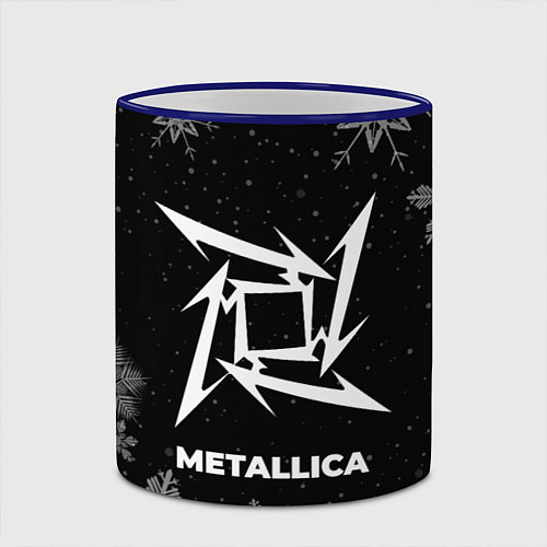 Кружка цветная Снежный Metallica / 3D-Синий кант – фото 2