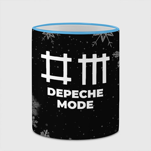 Кружка цветная Снежный Depeche Mode / 3D-Небесно-голубой кант – фото 2