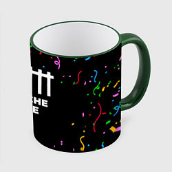 Кружка 3D Depeche Mode конфети, цвет: 3D-зеленый кант