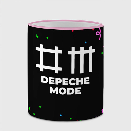 Кружка цветная Depeche Mode конфети / 3D-Розовый кант – фото 2