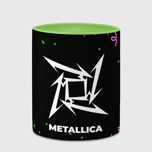 Кружка цветная Metallica конфети / 3D-Белый + светло-зеленый – фото 2