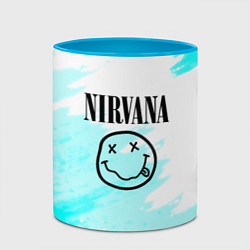 Кружка 3D Nirvana rock music color, цвет: 3D-белый + небесно-голубой — фото 2