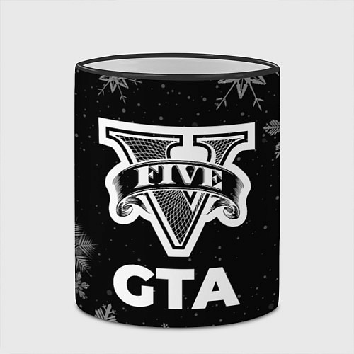 Кружка цветная Снежный GTA / 3D-Черный кант – фото 2