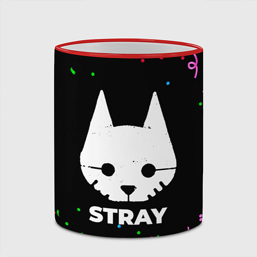 Кружка цветная Stray конфети / 3D-Красный кант – фото 2