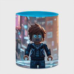 Кружка 3D Roblox испуганный человечек, цвет: 3D-белый + небесно-голубой — фото 2