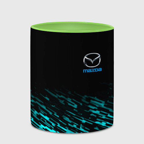Кружка цветная Mazda голубые краски / 3D-Белый + светло-зеленый – фото 2