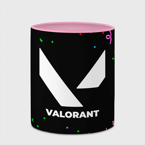 Кружка цветная Valorant конфети / 3D-Белый + розовый – фото 2
