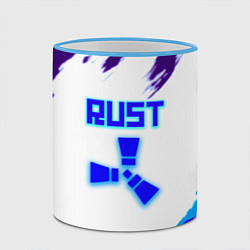 Кружка 3D Rust неоновые краски, цвет: 3D-небесно-голубой кант — фото 2