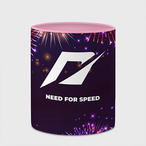 Кружка цветная Праздничный Need for Speed / 3D-Белый + розовый – фото 2