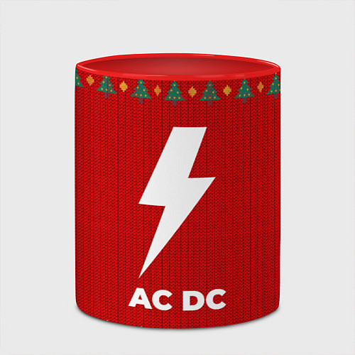 Кружка цветная AC DC new year / 3D-Белый + красный – фото 2