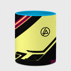 Кружка 3D Linkin park geometry steel, цвет: 3D-белый + небесно-голубой — фото 2