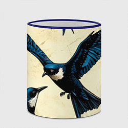 Кружка 3D Ласточки, цвет: 3D-синий кант — фото 2