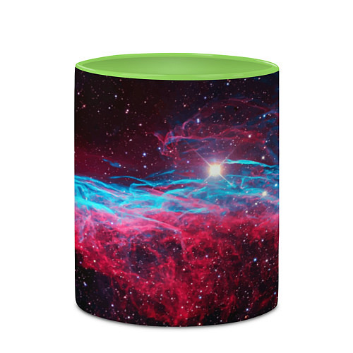 Кружка цветная Uy scuti star - neon space / 3D-Белый + светло-зеленый – фото 2