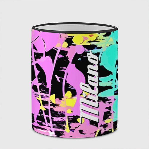 Кружка цветная Color expressive abstraction - Milano / 3D-Черный кант – фото 2