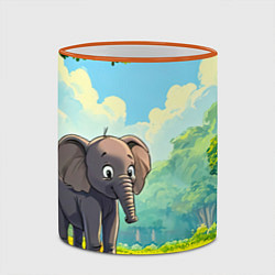 Кружка 3D Слоненок в лесу, цвет: 3D-оранжевый кант — фото 2