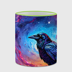 Кружка 3D Черный ворон на фоне космоса, цвет: 3D-светло-зеленый кант — фото 2