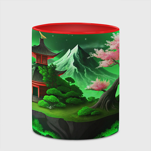 Кружка цветная Green nature Japan / 3D-Белый + красный – фото 2