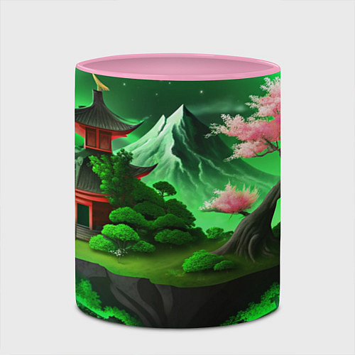 Кружка цветная Green nature Japan / 3D-Белый + розовый – фото 2