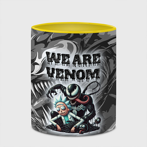 Кружка цветная We are Venom - graffiti / 3D-Белый + желтый – фото 2