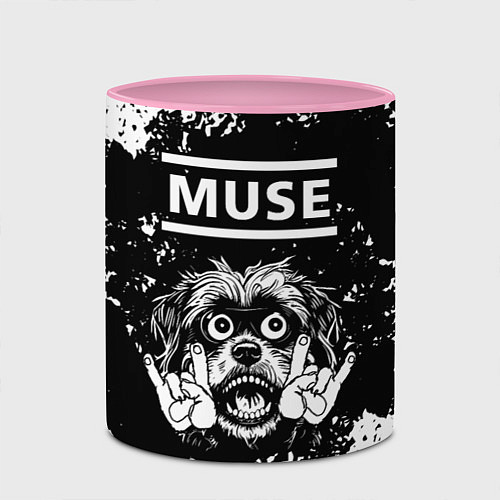 Кружка цветная Muse рок пес / 3D-Белый + розовый – фото 2