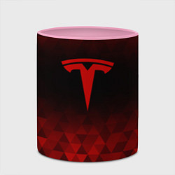 Кружка 3D Tesla red poly, цвет: 3D-белый + розовый — фото 2