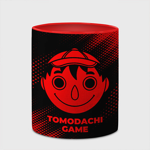 Кружка цветная Tomodachi Game - red gradient / 3D-Белый + красный – фото 2