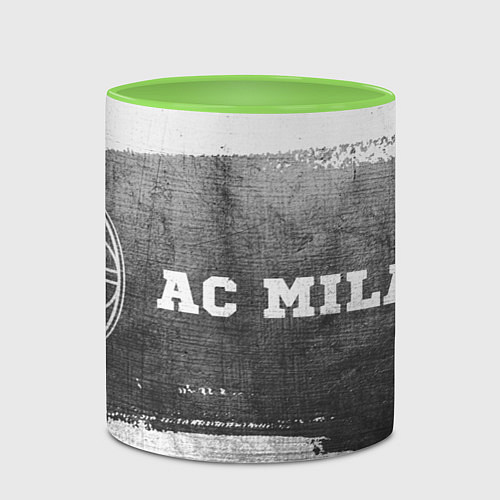 Кружка цветная AC Milan - grey gradient по-горизонтали / 3D-Белый + светло-зеленый – фото 2