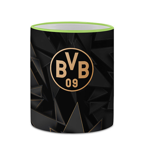 Кружка цветная Borussia golden poly / 3D-Светло-зеленый кант – фото 2