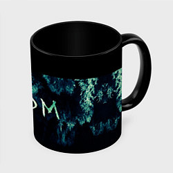 Кружка 3D Извне на фоне леса, цвет: 3D-белый + черный